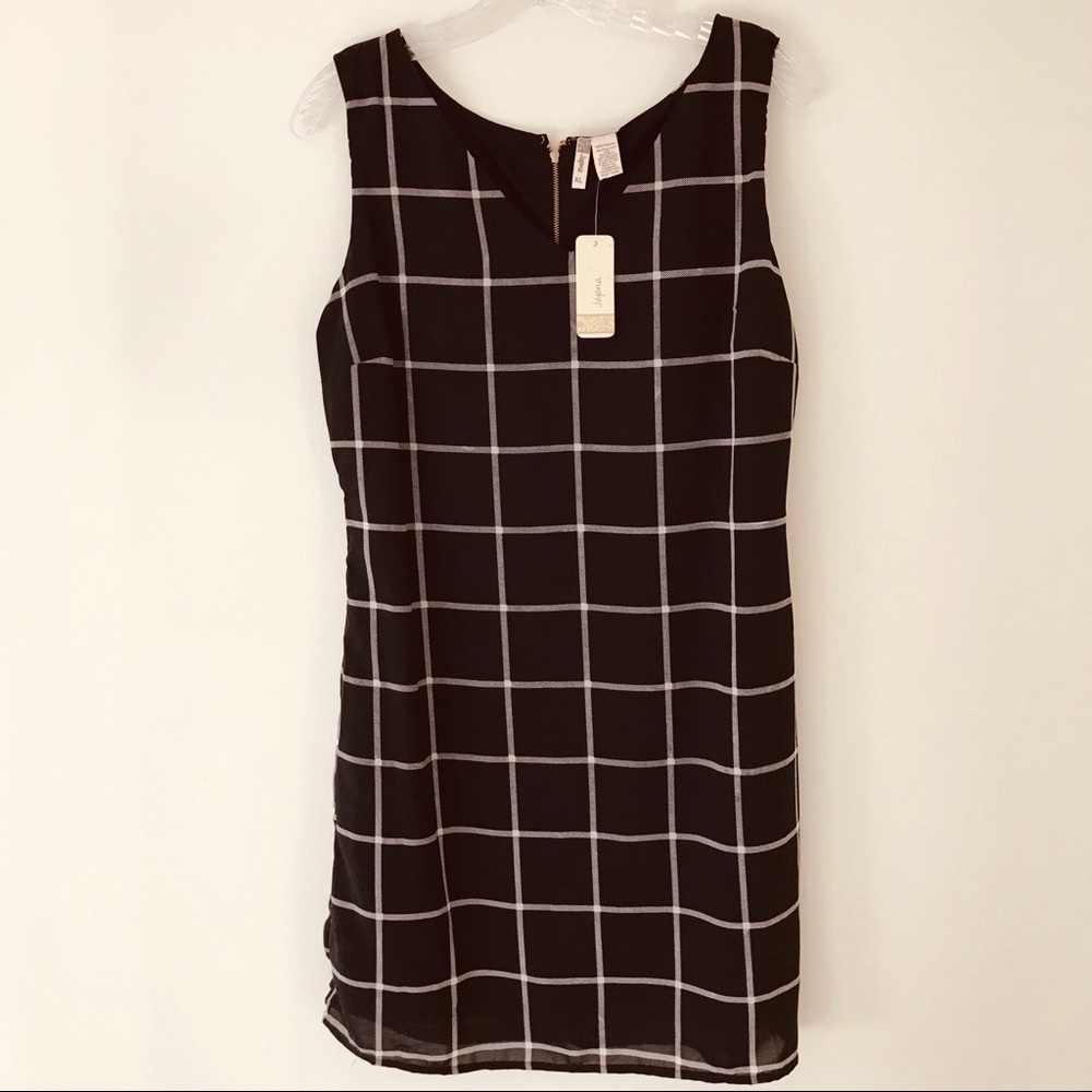 NEW Japana Black White Fitted Sheath Dress 12 14